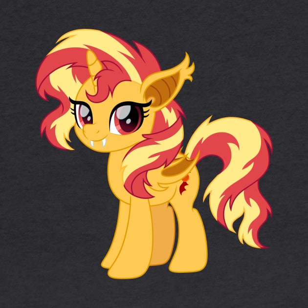 Sunset Shimmer bat pony redraw by CloudyGlow